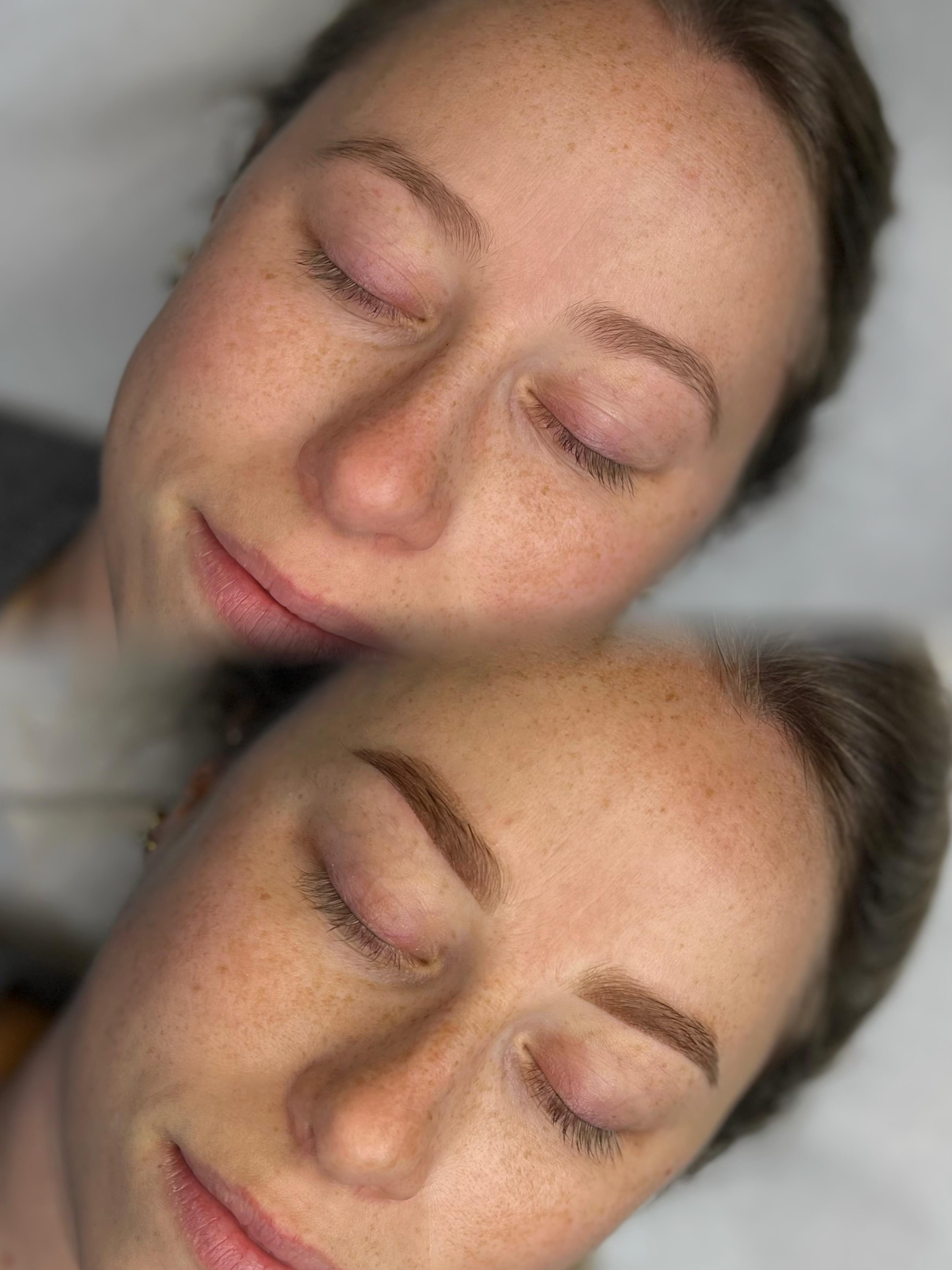 Powderbrows, voor & direct na de behandeling