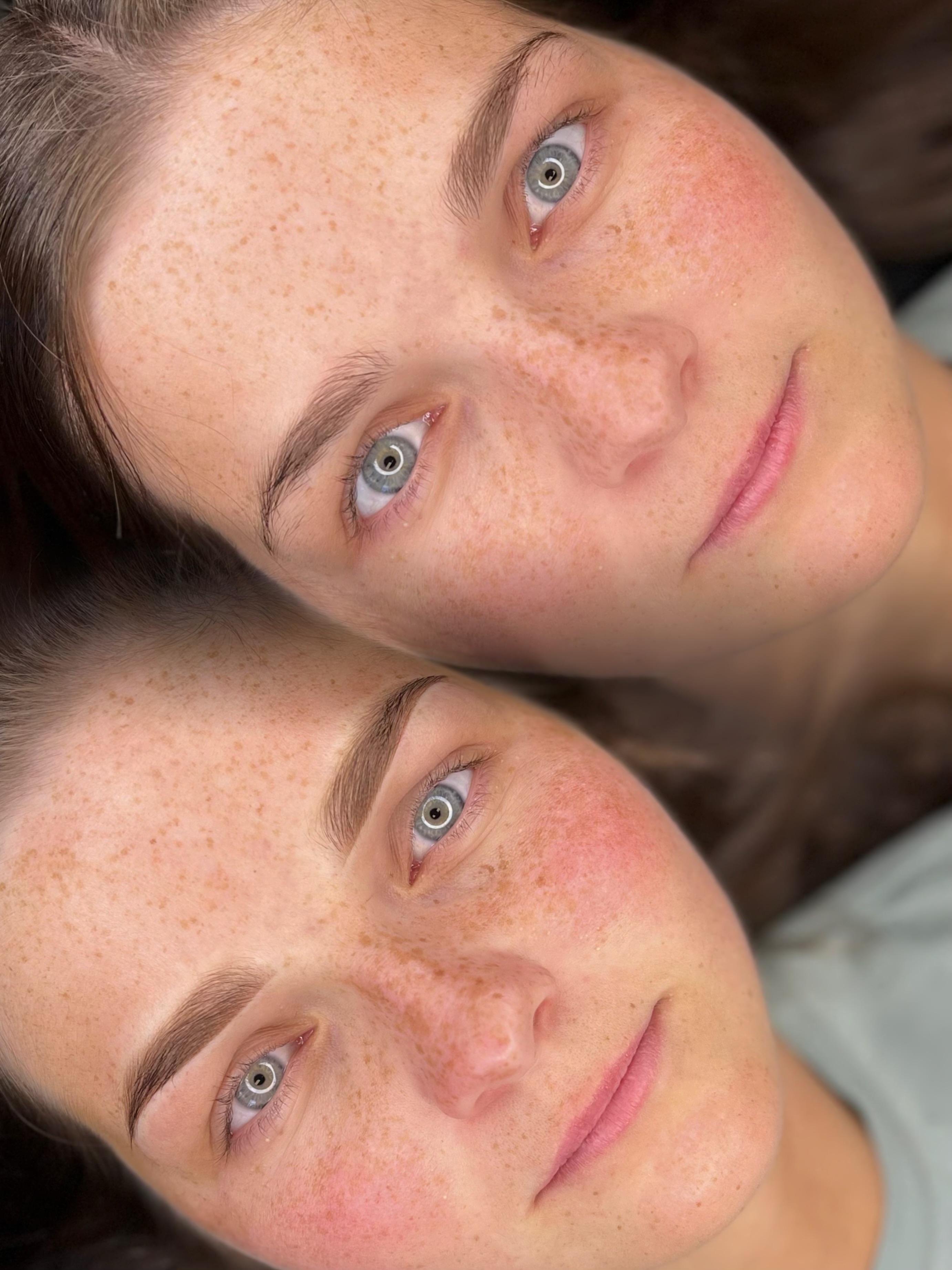 Powderbrows, voor & direct na de behandeling