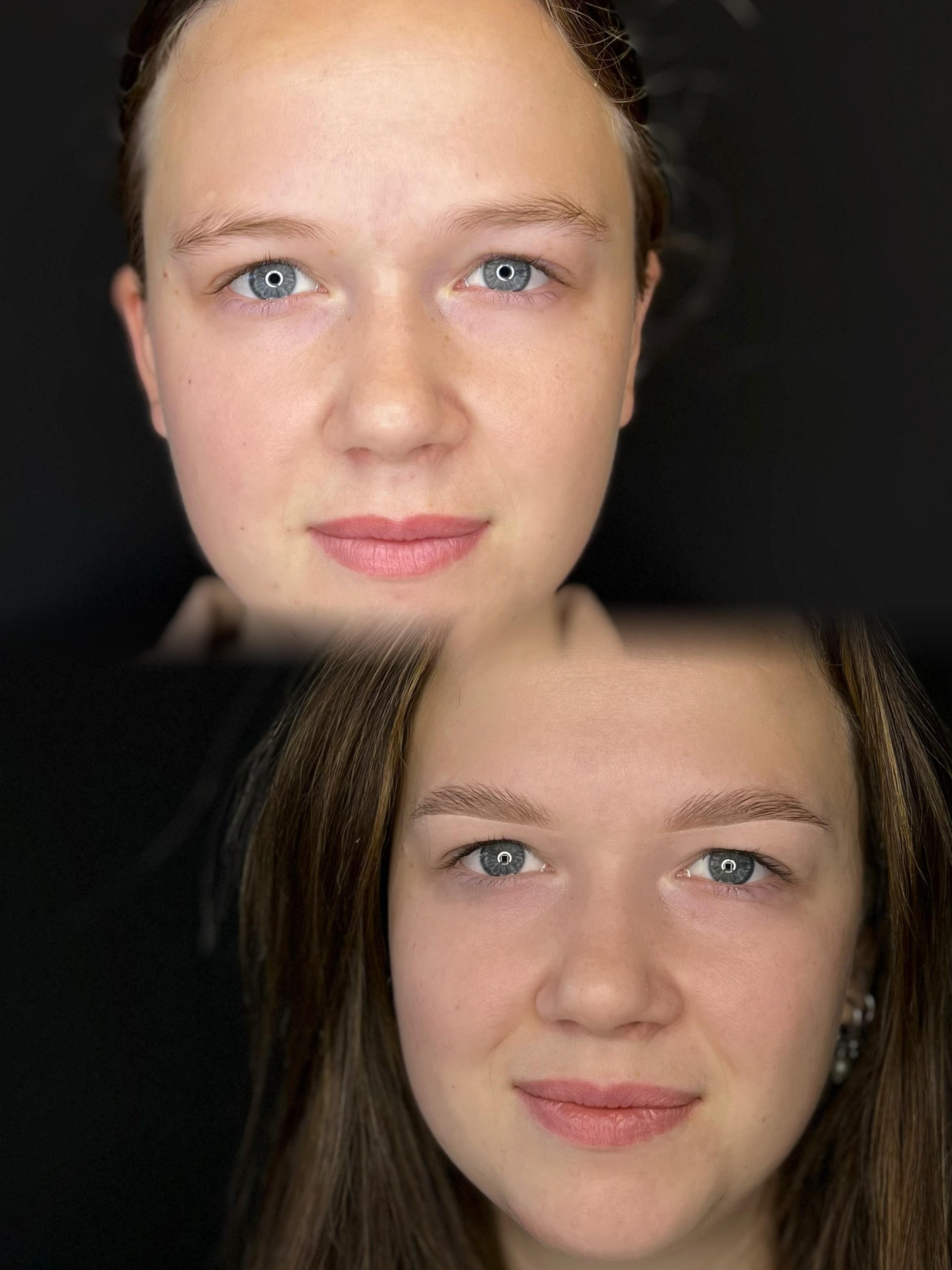 Powderbrows voor en genezen