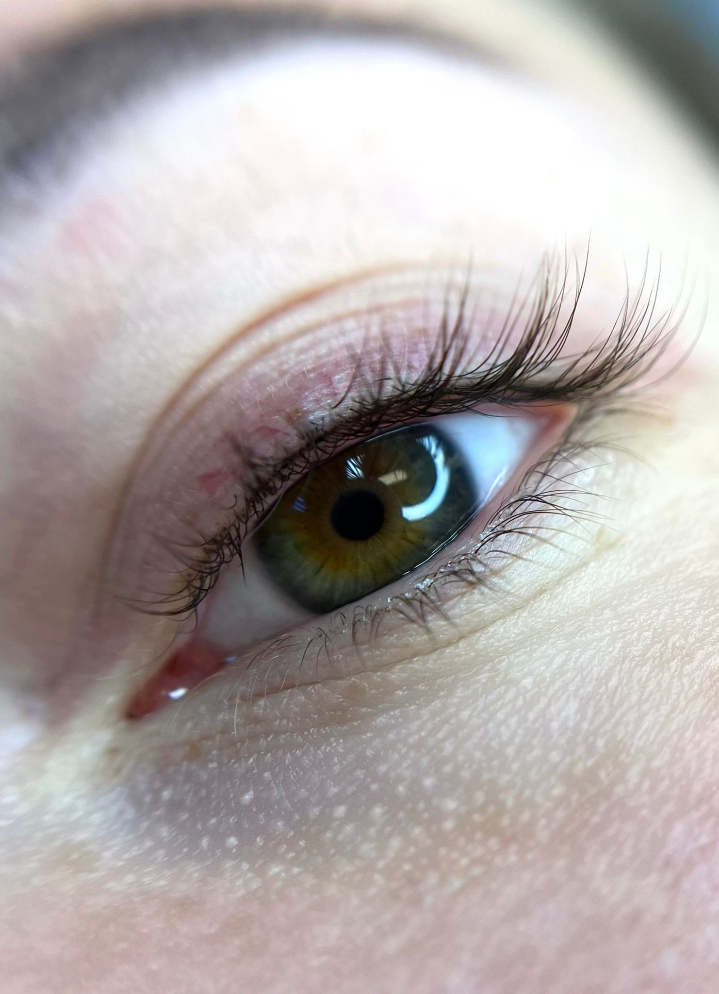 Deepliner boven, direct na de behandeling